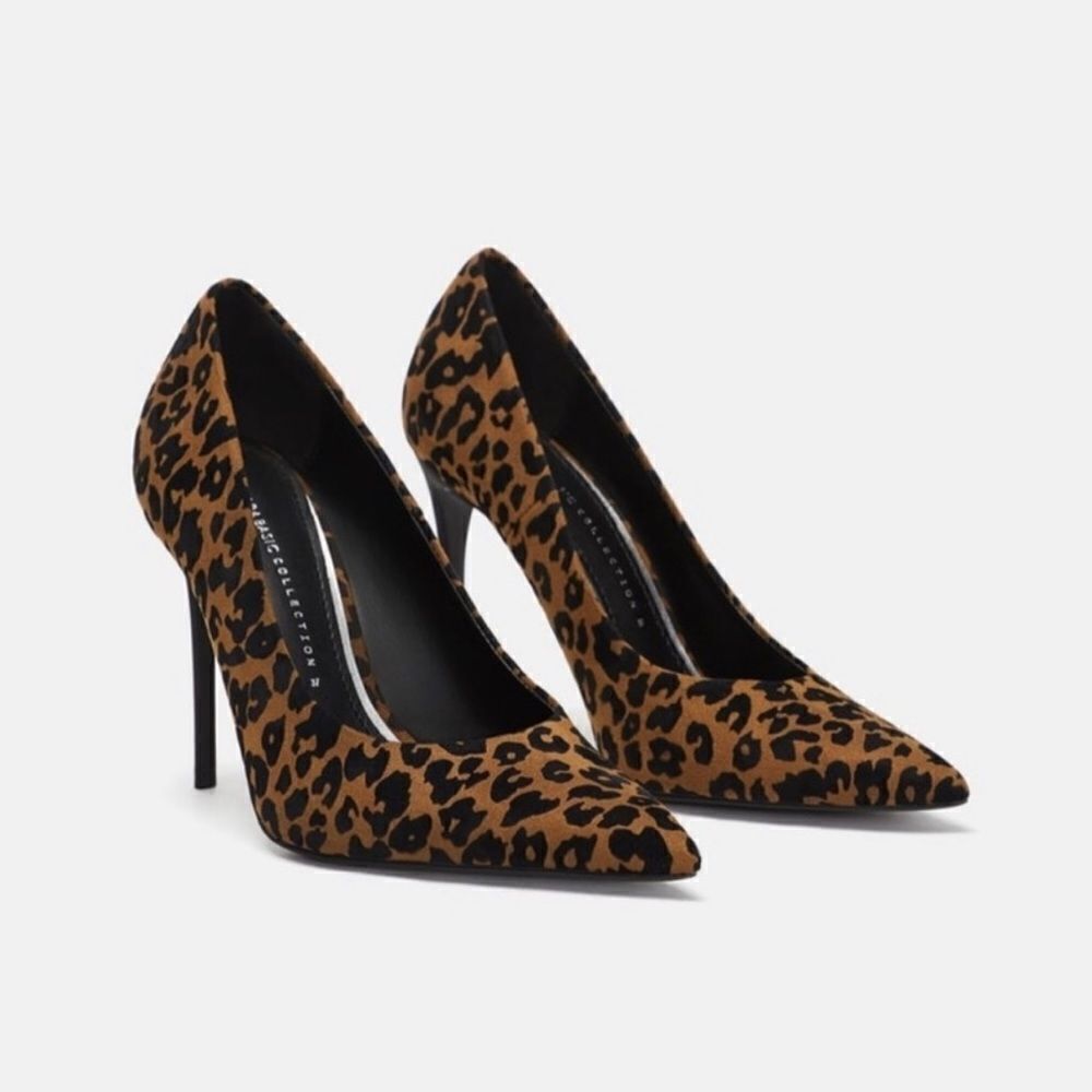 Zara Cheetah Basic Collection Heels - image 1